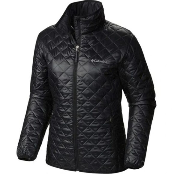 COLUMBIA Sz XL WHITE PINE THERMAL COIL WATERPROOF QUILTED JACKET BLACK - Picture 2 of 12